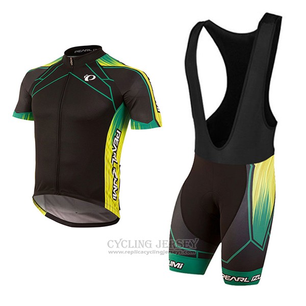 2017 Cycling Jersey Pearl Izumi Black and Yellow Short Sleeve and Bib Short